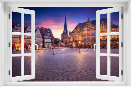 Fototapeta Naklejka Na Ścianę Okno 3D - Bremen, Germany. Cityscape image of Hanseatic City of Bremen, Germany with historic Market Square and Town Hall at summer sunrise.