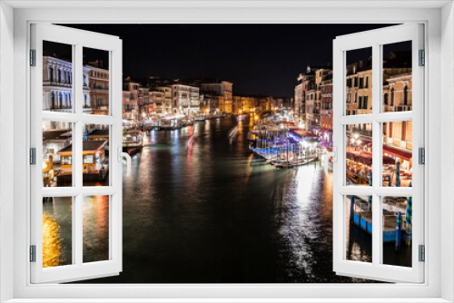 Fototapeta Naklejka Na Ścianę Okno 3D - Canal Grande by Night, Venice, Italy