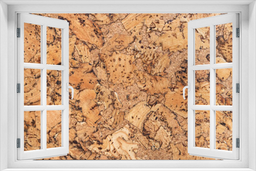 Fototapeta Naklejka Na Ścianę Okno 3D - Cork wood texture background. Top view.