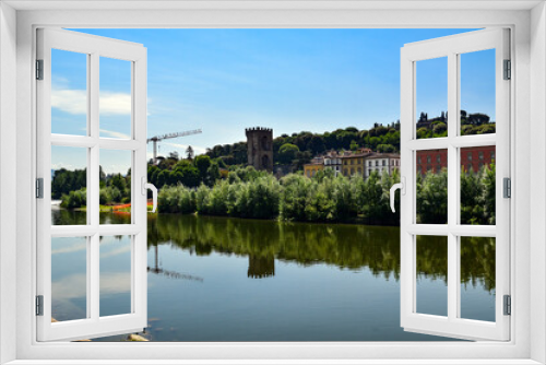 Fototapeta Naklejka Na Ścianę Okno 3D - Río Arno a su paso por Florencia 