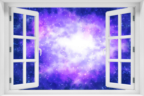 Fototapeta Naklejka Na Ścianę Okno 3D - Purple nebulae painted in digital watercolor