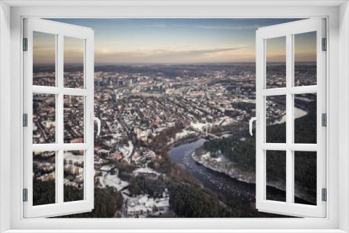 Fototapeta Naklejka Na Ścianę Okno 3D - Aerial landscape of Vilnius city in winter