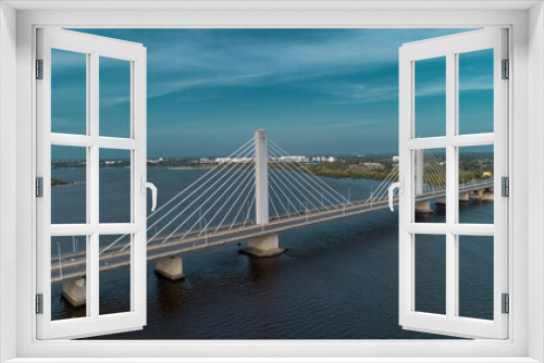 Fototapeta Naklejka Na Ścianę Okno 3D - Hanging bridge connects Dar es salaam city
