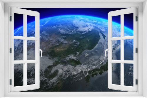 Fototapeta Naklejka Na Ścianę Okno 3D - 3D Rendering Earth From Space East Asia