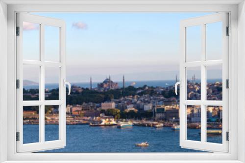 Fototapeta Naklejka Na Ścianę Okno 3D - Beautiful panorama of historical city of Istanbul from Galata Tower. Historical peninsula of Istanbul.