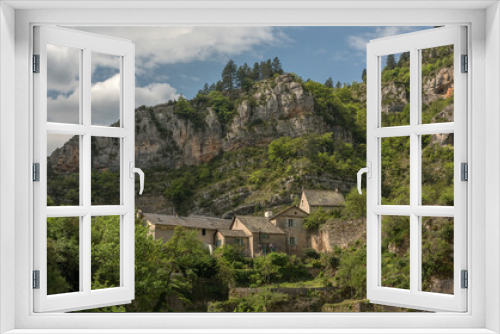 Fototapeta Naklejka Na Ścianę Okno 3D - Historical buildings in the commune of Sainte-Enimie, Gorges du Tarn Causses, Occitania, France