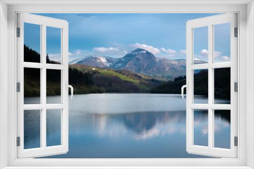 Fototapeta Naklejka Na Ścianę Okno 3D - Ibiur reservoir with Txindoki mountain as background, Basque Country in Spain