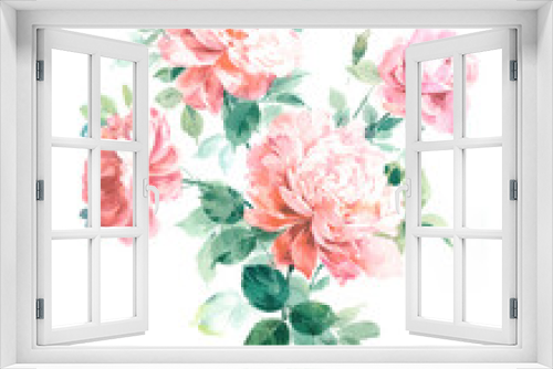 Fototapeta Naklejka Na Ścianę Okno 3D - Flowers watercolor illustration.Manual composition.Big Set watercolor elements，Design for textile, wallpapers，Element for design,Greeting card