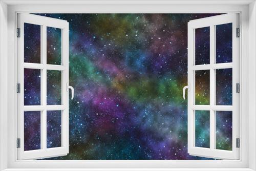 Fototapeta Naklejka Na Ścianę Okno 3D - Space. Night sky with stars and nebula. Background, wallpaper