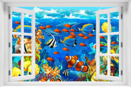 Fototapeta Naklejka Na Ścianę Okno 3D - The coral reef - illustration for the children
