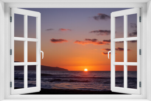 Fototapeta Naklejka Na Ścianę Okno 3D - Sunset at beach, Sao Miguel island, Azores, Portugal vacation.