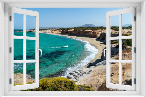 Fototapeta Naklejka Na Ścianę Okno 3D - Seascape and beach at Aliko in Naxos island. Cyclades Greece.