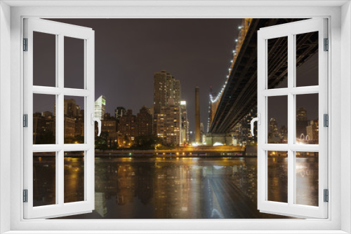 Fototapeta Naklejka Na Ścianę Okno 3D - New York by night - Midtown of Manhattan