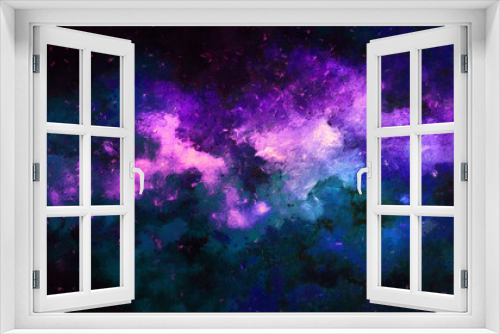 Fototapeta Naklejka Na Ścianę Okno 3D - Cosmic illustration. Beautiful colorful space background. Watercolor Cosmos