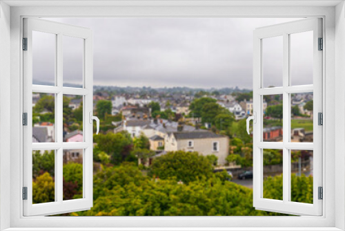 Fototapeta Naklejka Na Ścianę Okno 3D - Aerial view of Dun Laoghaire, Dublin county, Ireland, in a cloudy day