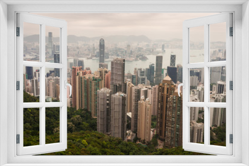 Fototapeta Naklejka Na Ścianę Okno 3D - Hong Kong skyline from Victoria Peak
