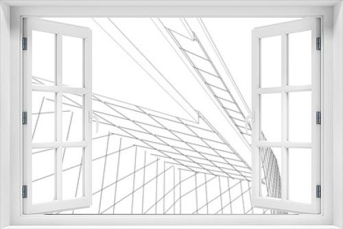Fototapeta Naklejka Na Ścianę Okno 3D - Abstract modern architecture 3d illustration