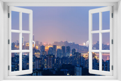 Fototapeta Naklejka Na Ścianę Okno 3D - Night view city scenery Chongqing, China