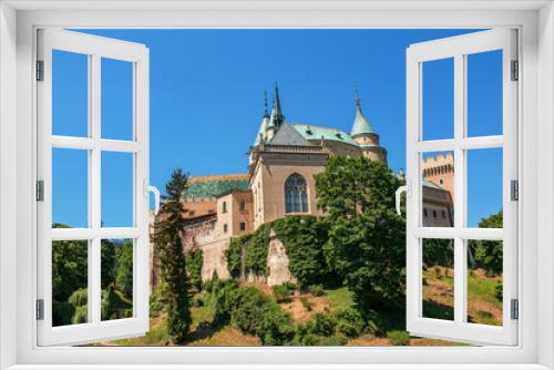 Fototapeta Naklejka Na Ścianę Okno 3D - Beautiful Bojnice castle in Slovakia, Central Europe, UNESCO. Medieval architectural monument.