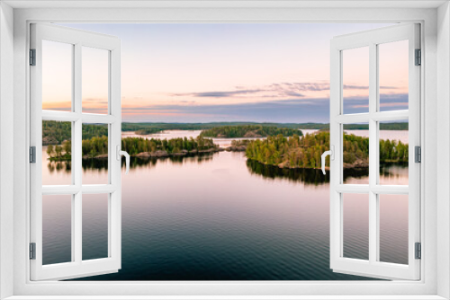 Fototapeta Naklejka Na Ścianę Okno 3D - Lake Saimaa at sunset