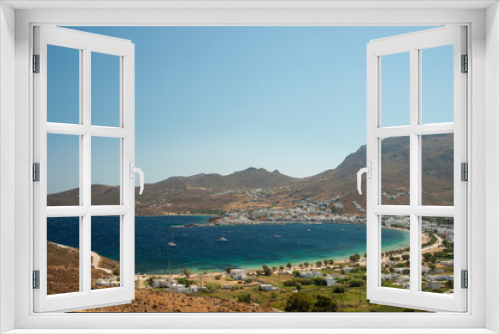 Fototapeta Naklejka Na Ścianę Okno 3D - View over Livadi bay on Serifos island in Greece