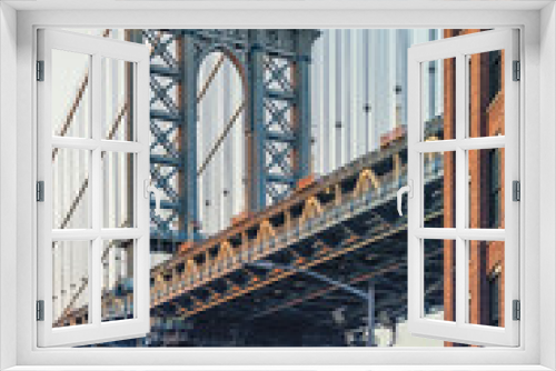Fototapeta Naklejka Na Ścianę Okno 3D - Manhattan Bridge viewed from the Brooklyn district in New York City