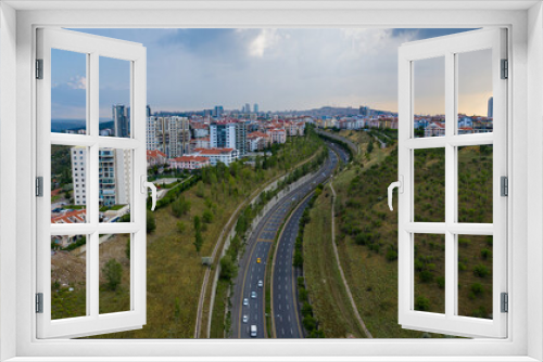 Fototapeta Naklejka Na Ścianę Okno 3D - Aerial view of Ankara,TURKEY.City landscape.