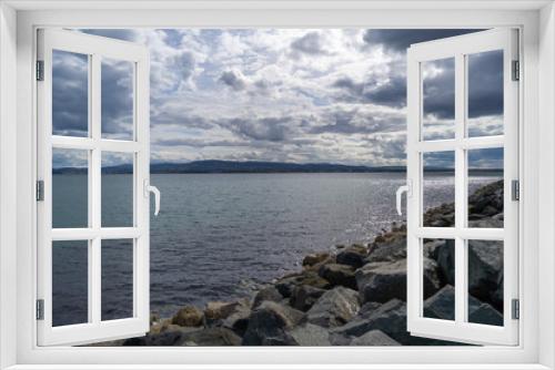 Fototapeta Naklejka Na Ścianę Okno 3D - Baie de Dublin avec rocher