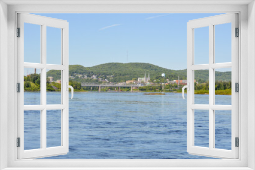Fototapeta Naklejka Na Ścianę Okno 3D - St. Croix River (Canada–United States border between Maine and New Brunswick) - Edmundston–Madawaska Bridge, Madawaska, Maine	