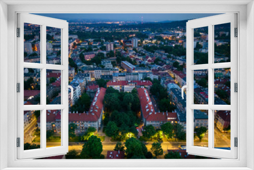 Fototapeta Naklejka Na Ścianę Okno 3D - Widok na miasto z lotu ptaka