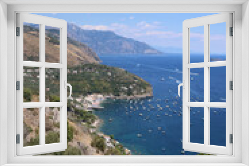 Fototapeta Naklejka Na Ścianę Okno 3D - View of a stretch of Mediterranean coast in the province of Naples, Italy.