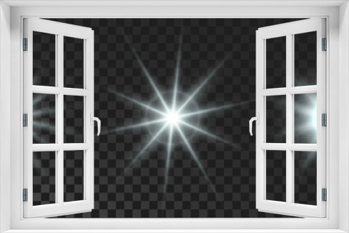 Fototapeta Naklejka Na Ścianę Okno 3D - Set of white glowing sparkling stars