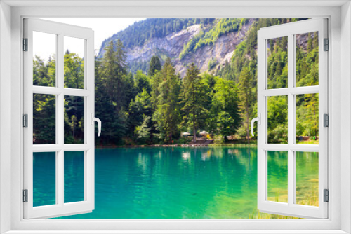 Fototapeta Naklejka Na Ścianę Okno 3D - Blausee lake or Blue Lake in Bernese Oberland, Kandergrund, Switzerland