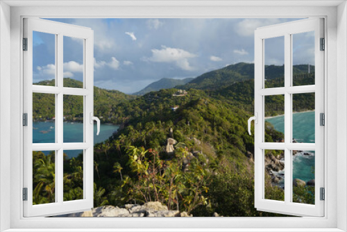 Fototapeta Naklejka Na Ścianę Okno 3D - Aussichtspunkt auf der Insel Koh Tao