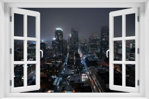 Fototapeta Naklejka Na Ścianę Okno 3D - The financial district of Toronto Canada at dusk