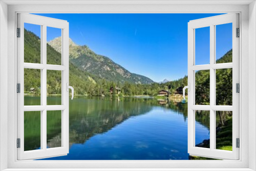 Fototapeta Naklejka Na Ścianę Okno 3D - lac de champex. Beautiful mountain lake above Orsières in Valais. idyllic landscape. Enjoy the silence of nature. High quality photo