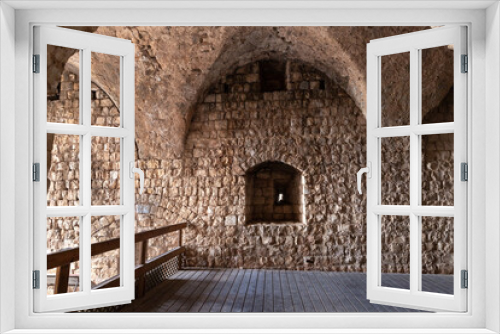 Fototapeta Naklejka Na Ścianę Okno 3D - The well-preserved  remains of the Yehiam Crusader fortress at Kibbutz Yehiam, in Galilee, northern Israel