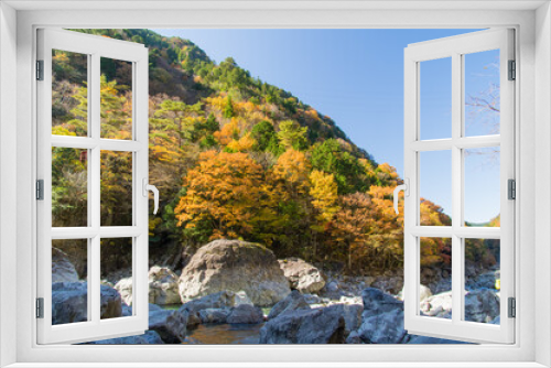 Fototapeta Naklejka Na Ścianę Okno 3D - みたらい渓谷（奈良県天川村）の紅葉