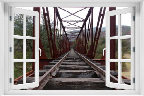 Fototapeta Naklejka Na Ścianę Okno 3D - Puente ferroviario 