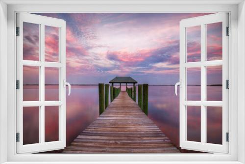 Fototapeta Naklejka Na Ścianę Okno 3D - Pink Sky Reflection