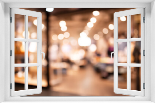 Blurred view of modern shopping mall interior