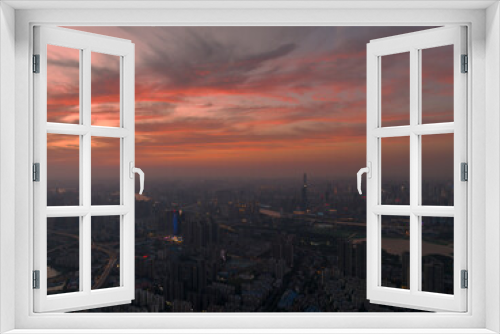 Fototapeta Naklejka Na Ścianę Okno 3D - Hubei Wuhan Summer Urban Skyline Aerial photography scenery