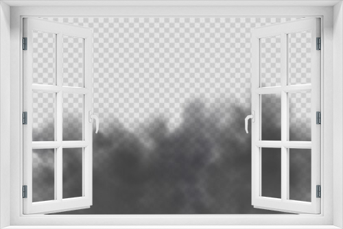 Fototapeta Naklejka Na Ścianę Okno 3D - Dust cloud with dirt,cigarette smoke, smog and soil .Realistic vector isolated on transparent background. Concept house cleaning, air pollution,big explosion,desert sandstorm.