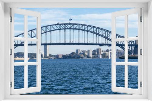 Fototapeta Naklejka Na Ścianę Okno 3D - Panoramic image of The Sydney Opera House and Sydney Harbour Bridge, two of Sydney's most famous landmarks , Sydney , Australia