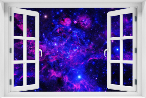 Fototapeta Naklejka Na Ścianę Okno 3D - Blue space nebula. Elements of this image furnished by NASA