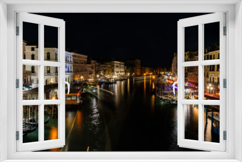 Fototapeta Naklejka Na Ścianę Okno 3D - Grand canal in Venice at night
