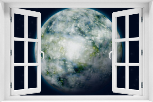 Fototapeta Naklejka Na Ścianę Okno 3D - Earth planet in space. Solar system. Earth planet in a solar system. Space wallpaper.