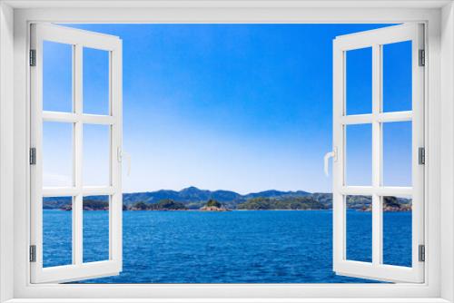 Fototapeta Naklejka Na Ścianę Okno 3D - 福江港発奈留島行きの船から見た風景