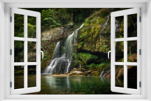 Fototapeta Naklejka Na Ścianę Okno 3D - Beautiful color summer waterfall Virje in Slovenia Alps