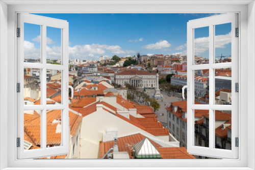 Fototapeta Naklejka Na Ścianę Okno 3D - Título: Lisboa, Portugal. April 10, 2022: Rossio square and Pedro IV monument. 